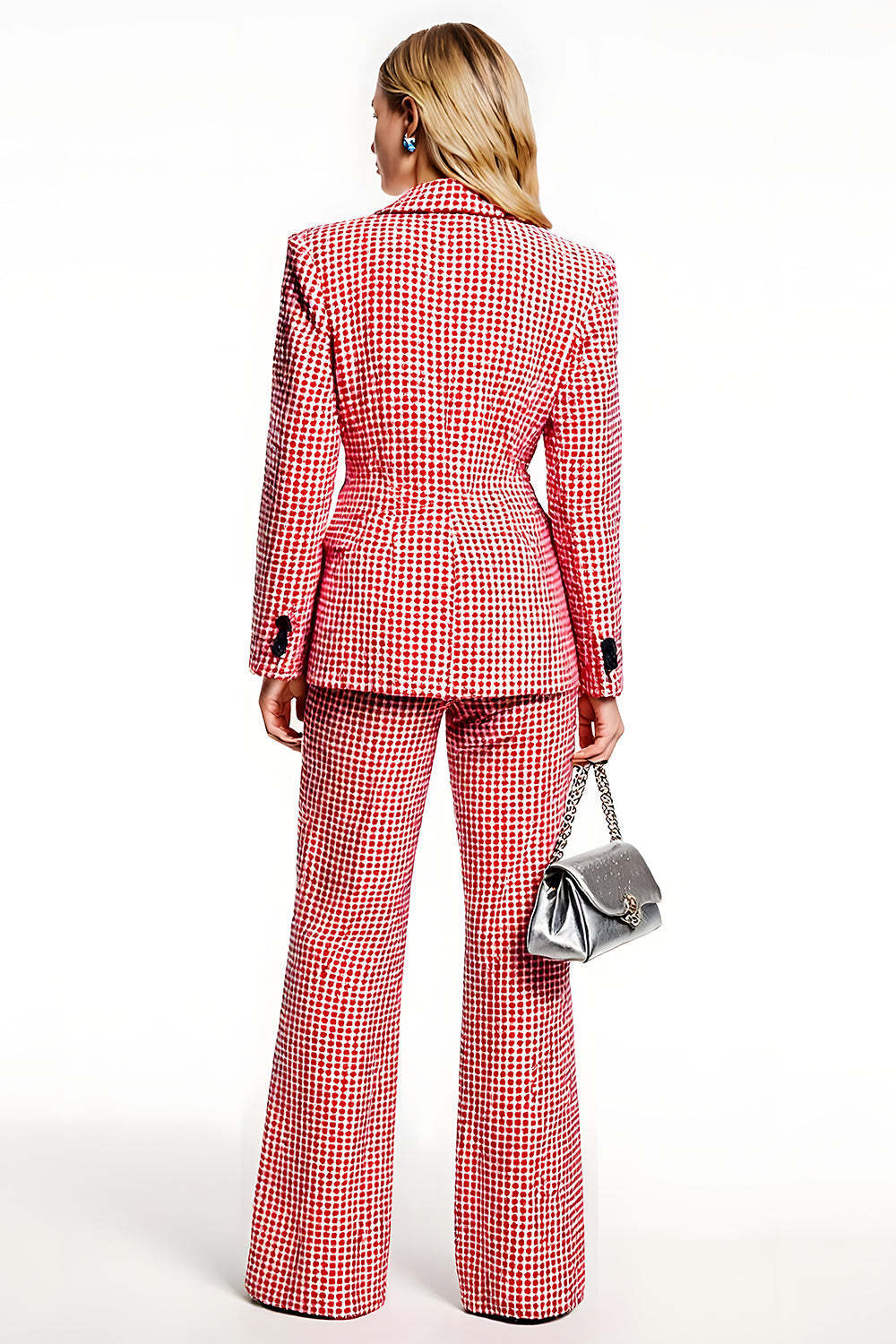 Red 2 Piece Long Sleeves One Button Business Suits