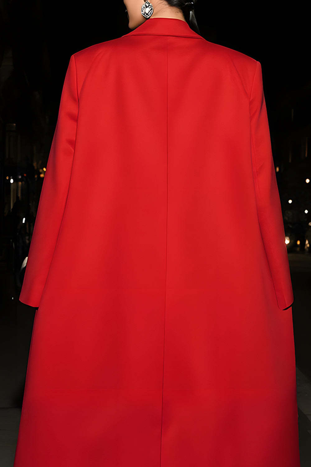 Red Peak Lapel 2 Piece Long Sleeves Business Suits