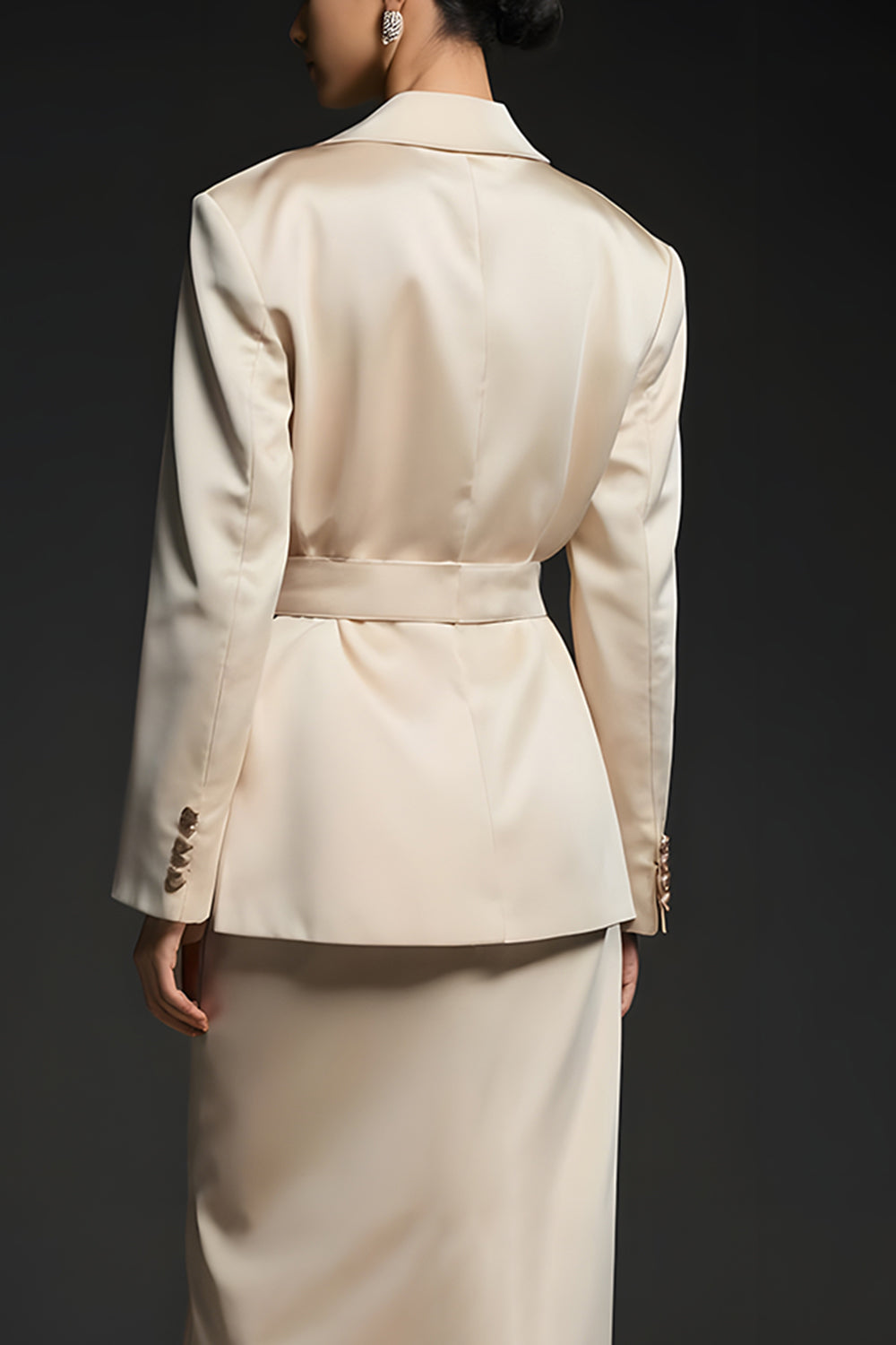 Champagne 2 Piece Long Sleeves Notched Lapel Business Suits