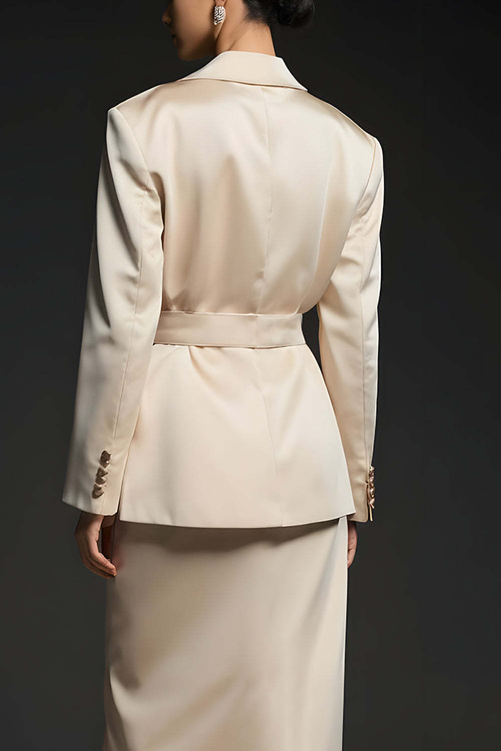 Champagne 2 Piece Long Sleeves Notched Lapel Business Suits