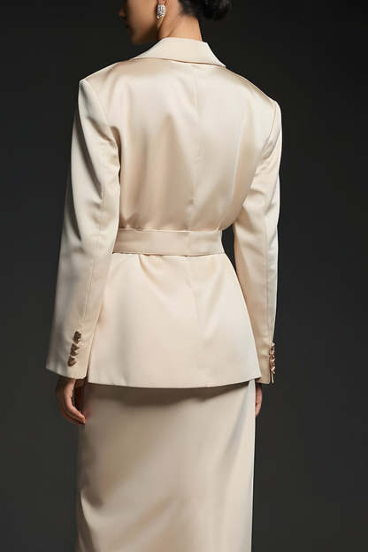 Champagne 2 Piece Long Sleeves Notched Lapel Business Suits