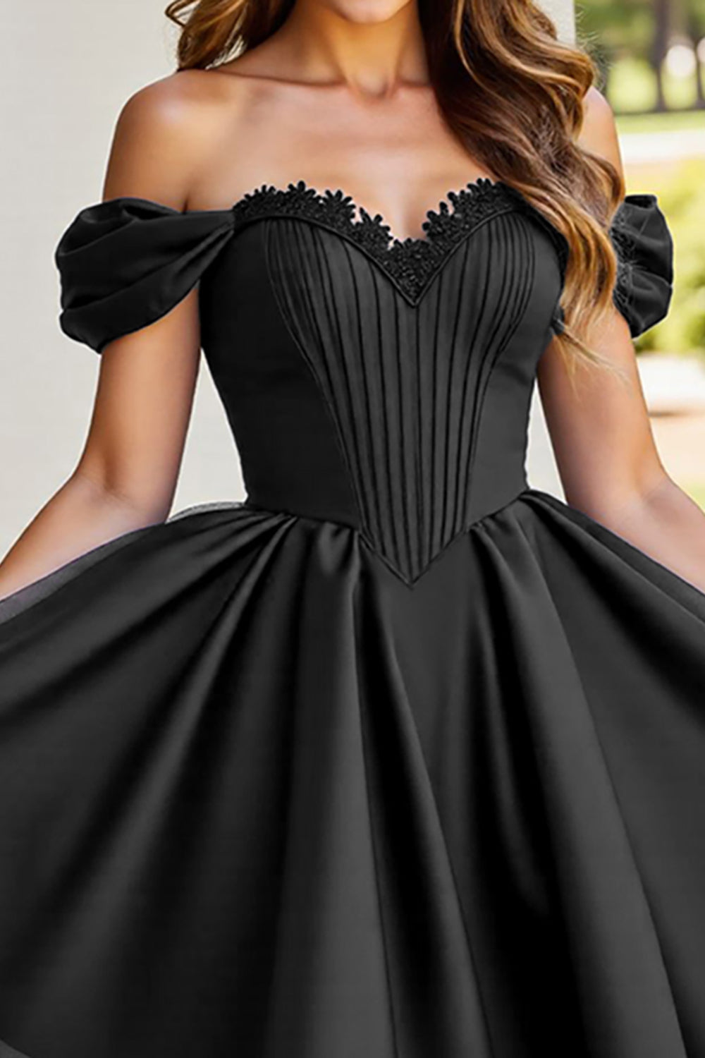 Black Tulle A Line Corset Short Homecoming Dress