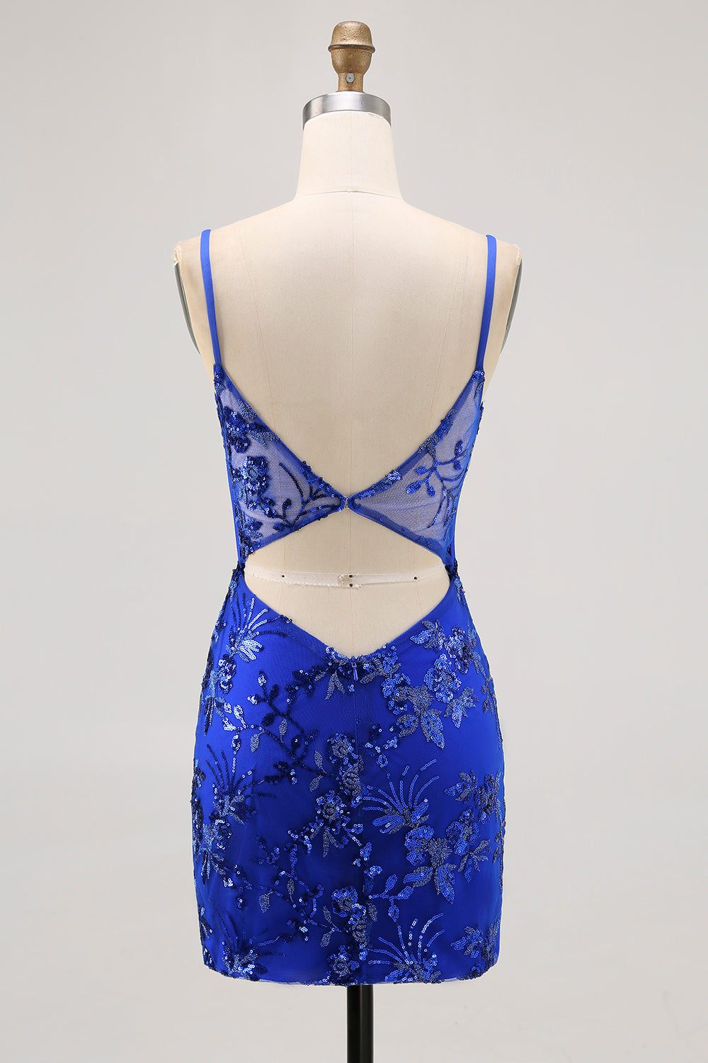 Sparkly Royal Blue Tight Corset Short Homecoming Dress with Sequins