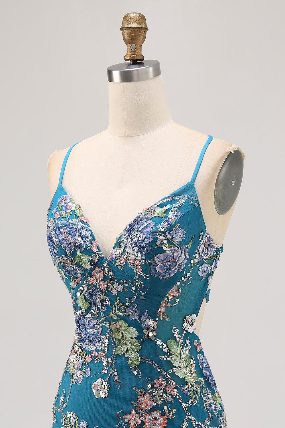 Sparkly Peacock Floral Tight Beaded Mini Homecoming Dress with Sequins