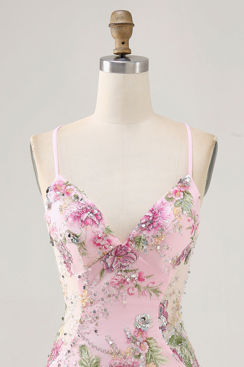 Sparkly Lilac Tight Beaded Floral Sequined Mini Homecoming Dress