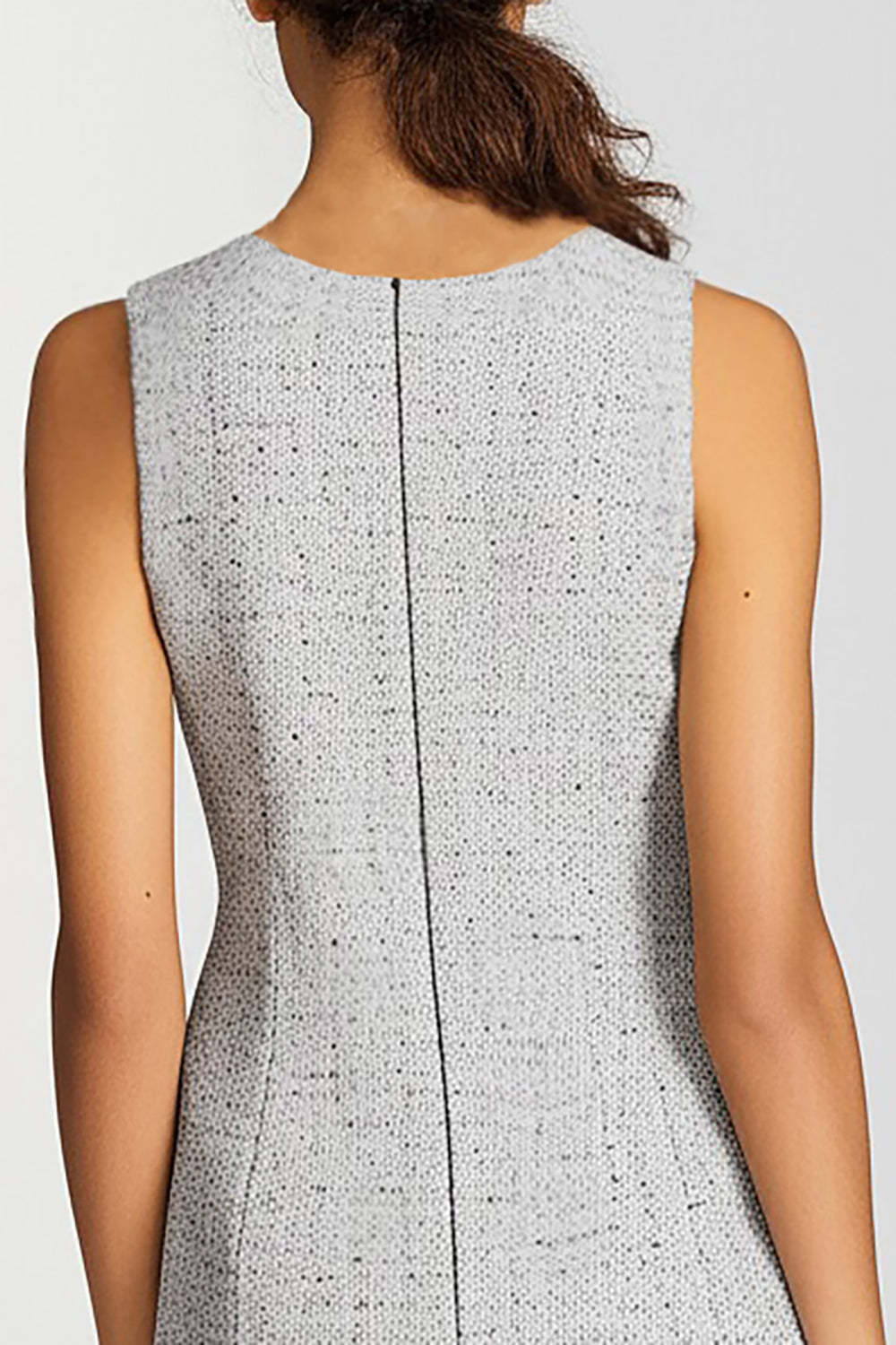 Grey V-Neck Bodycon Mini Work Dress with Buttons