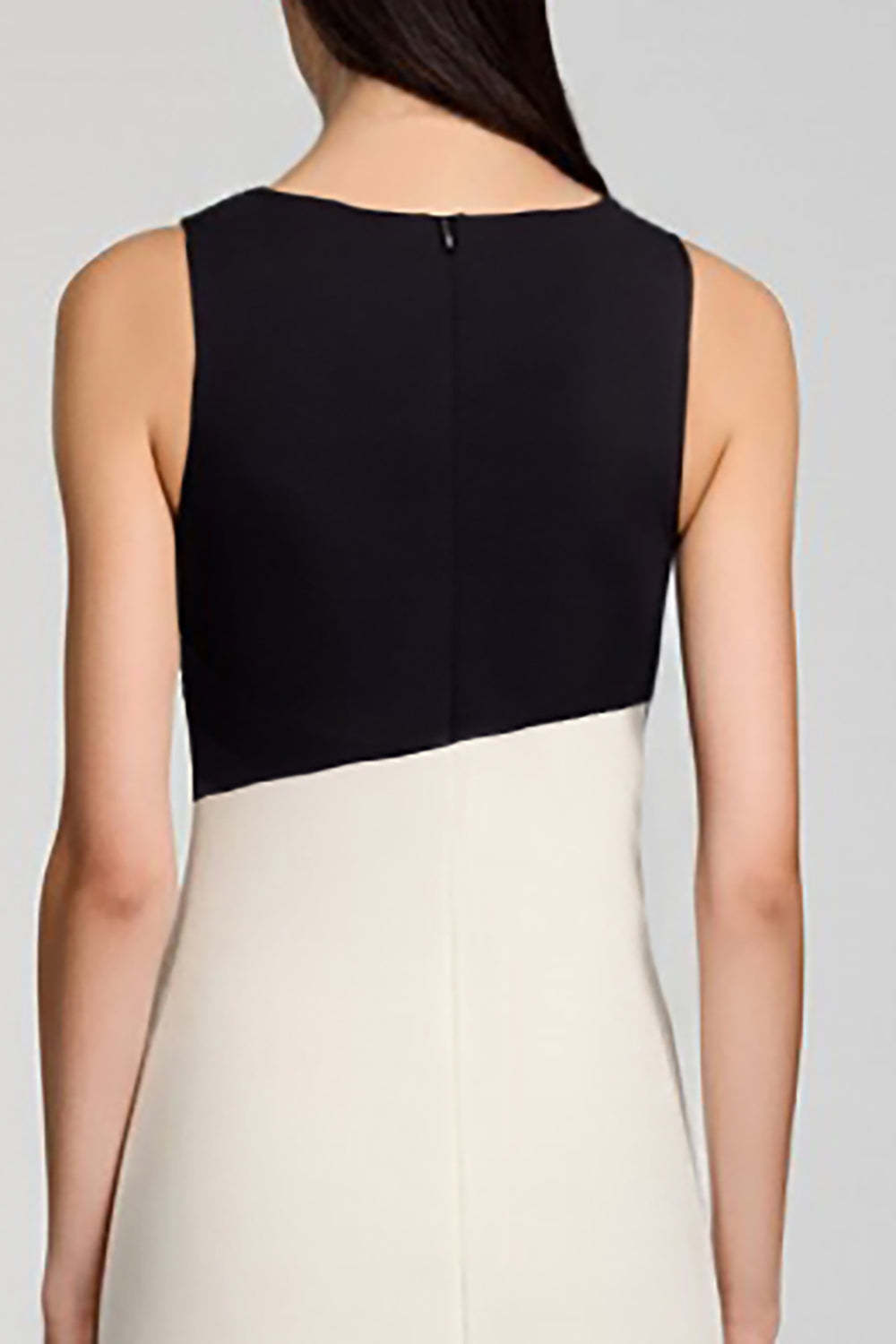 Black and White Satin Midi Bodycon Cocktail Dress with Ruffles