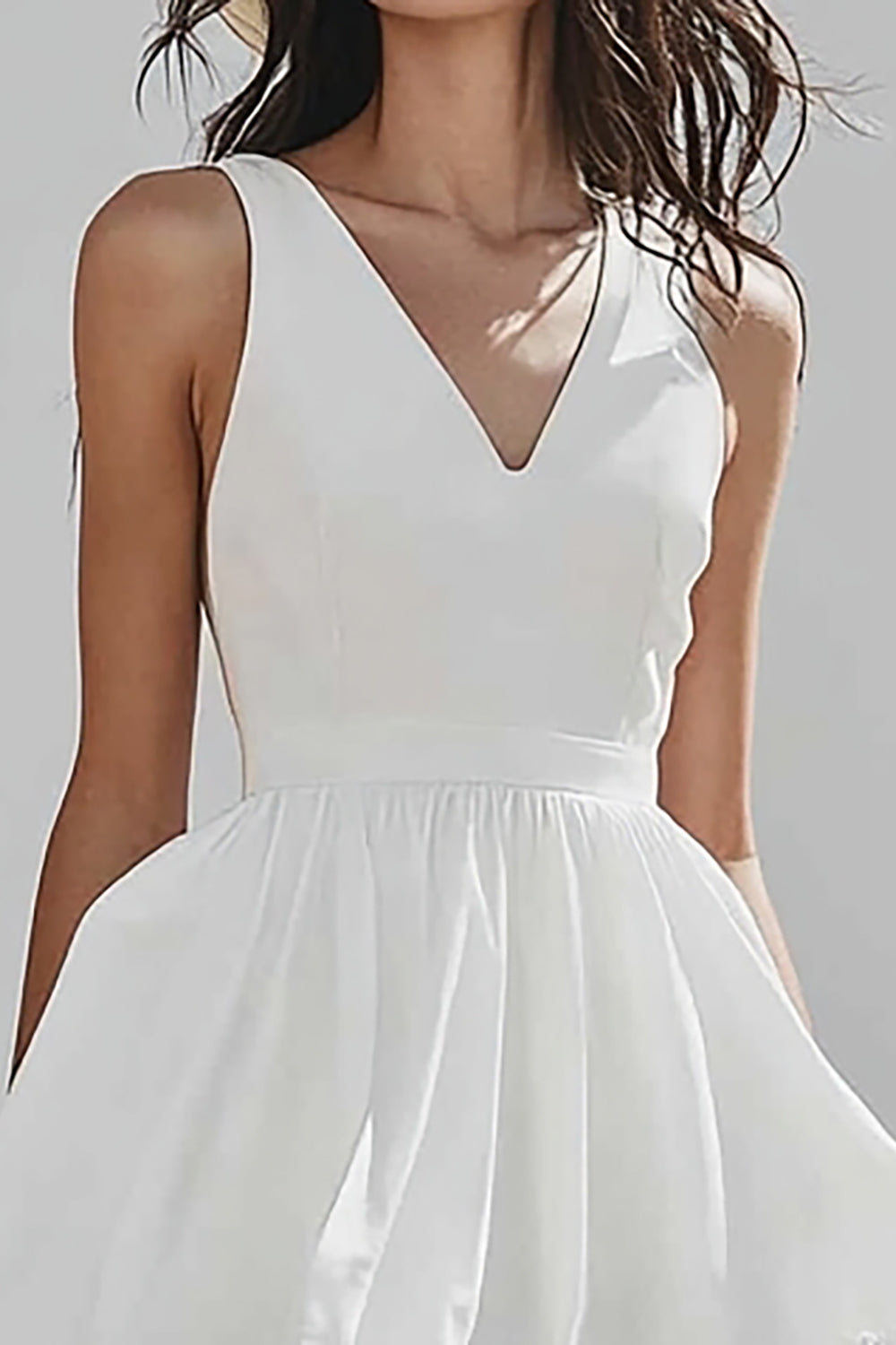 Ivory A Line Boho High-Low Western Wedding Dress