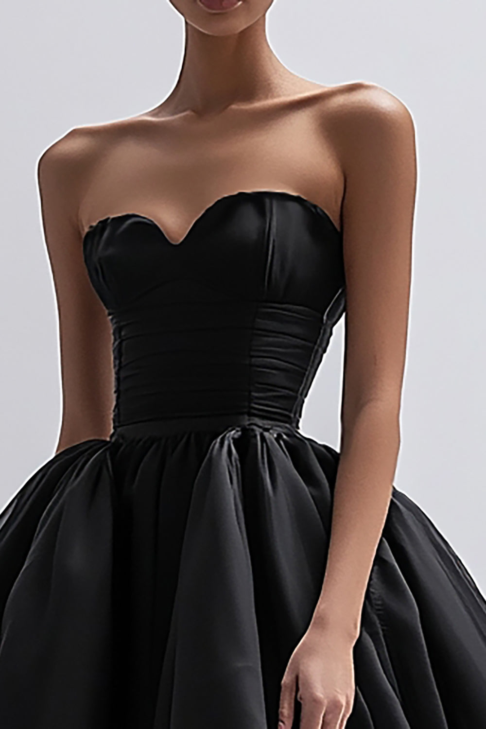 A Line Midi Black Sweetheart Tulle Cocktail Dress