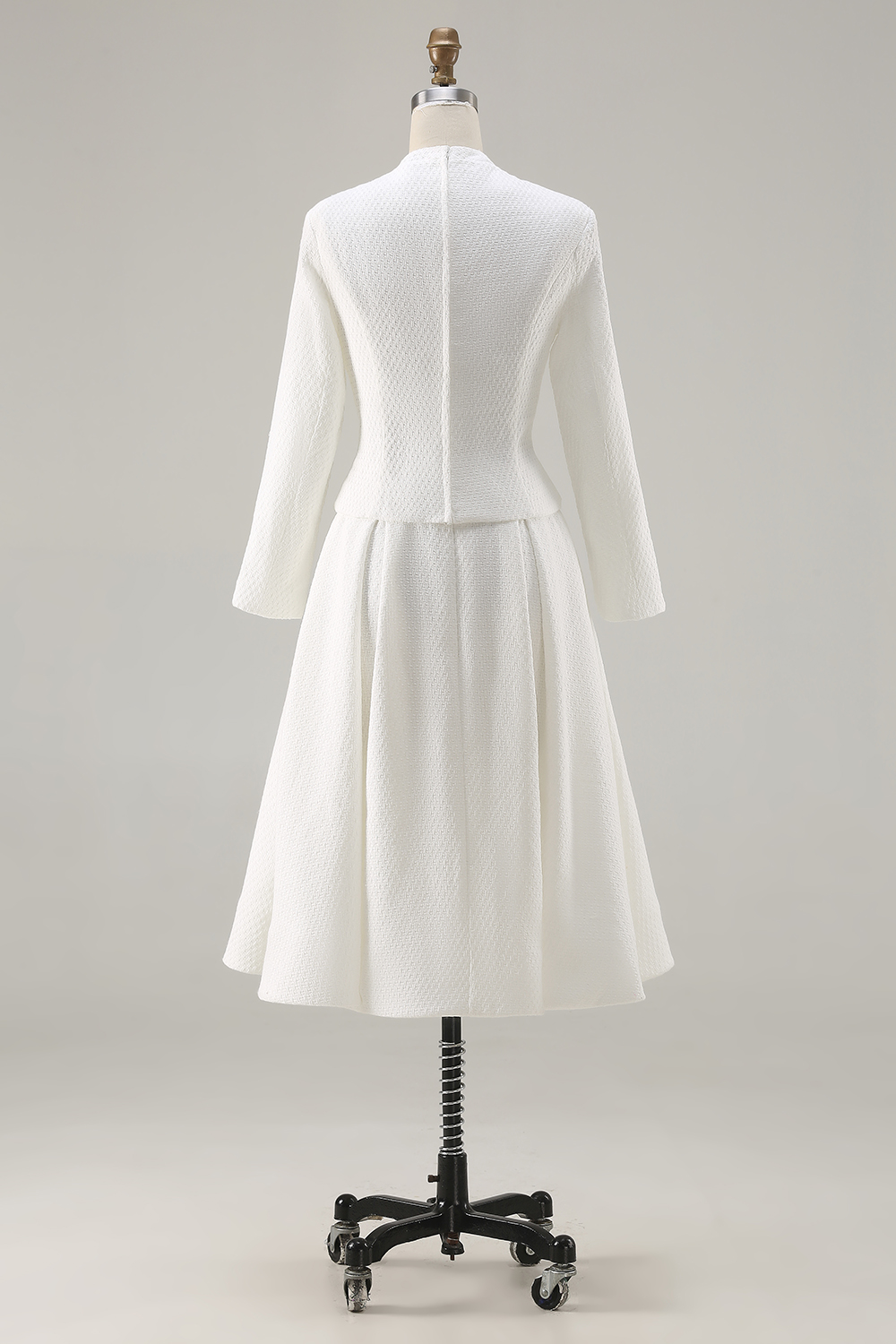 Ivory 2 Piece Midi A Line Homecoming Outfits with Buttons