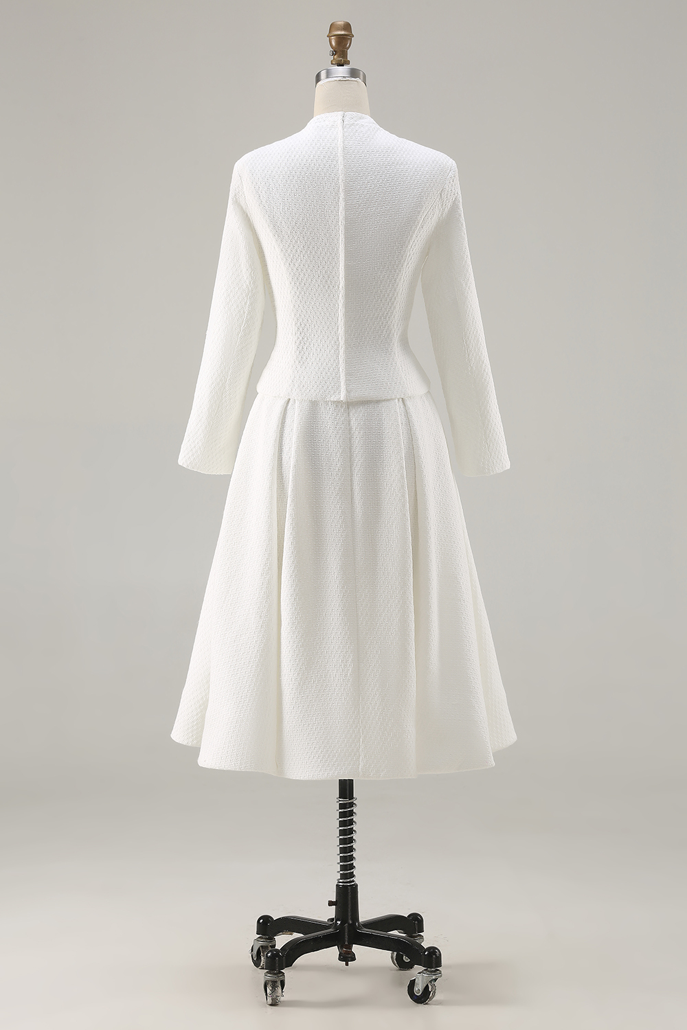 Ivory 2 Piece Midi A Line Homecoming Outfits with Buttons