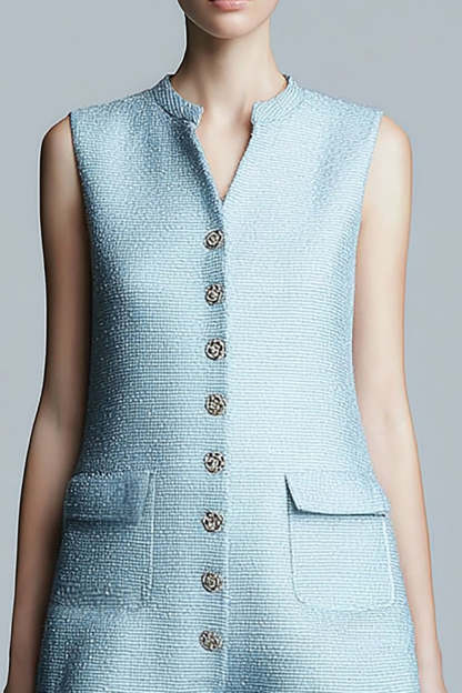 Sky Blue Tight Short Ruffled Homecoming Dress with Buttons
