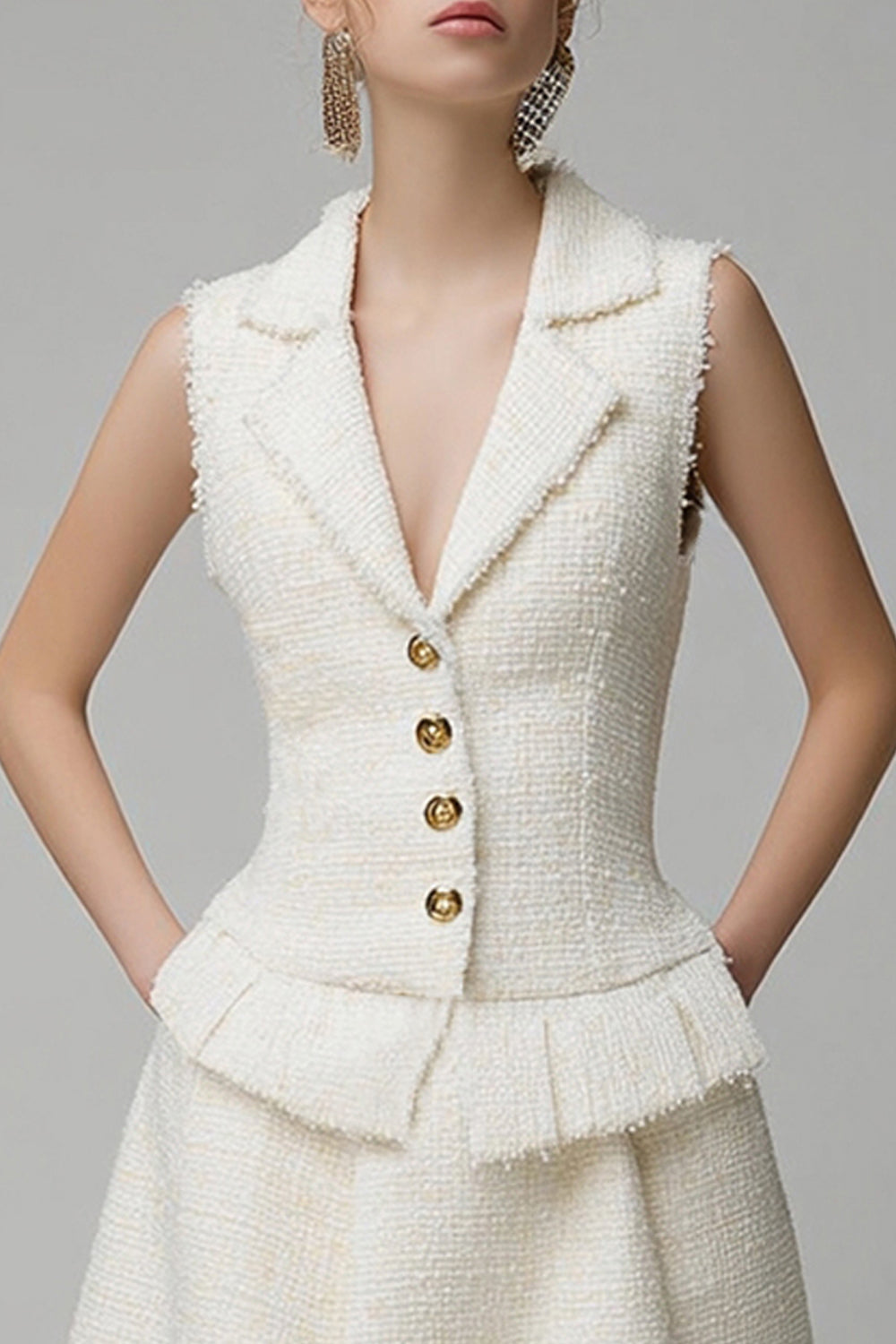 2 Piece Ivory Notched Lapel Short Homecoming Outfits