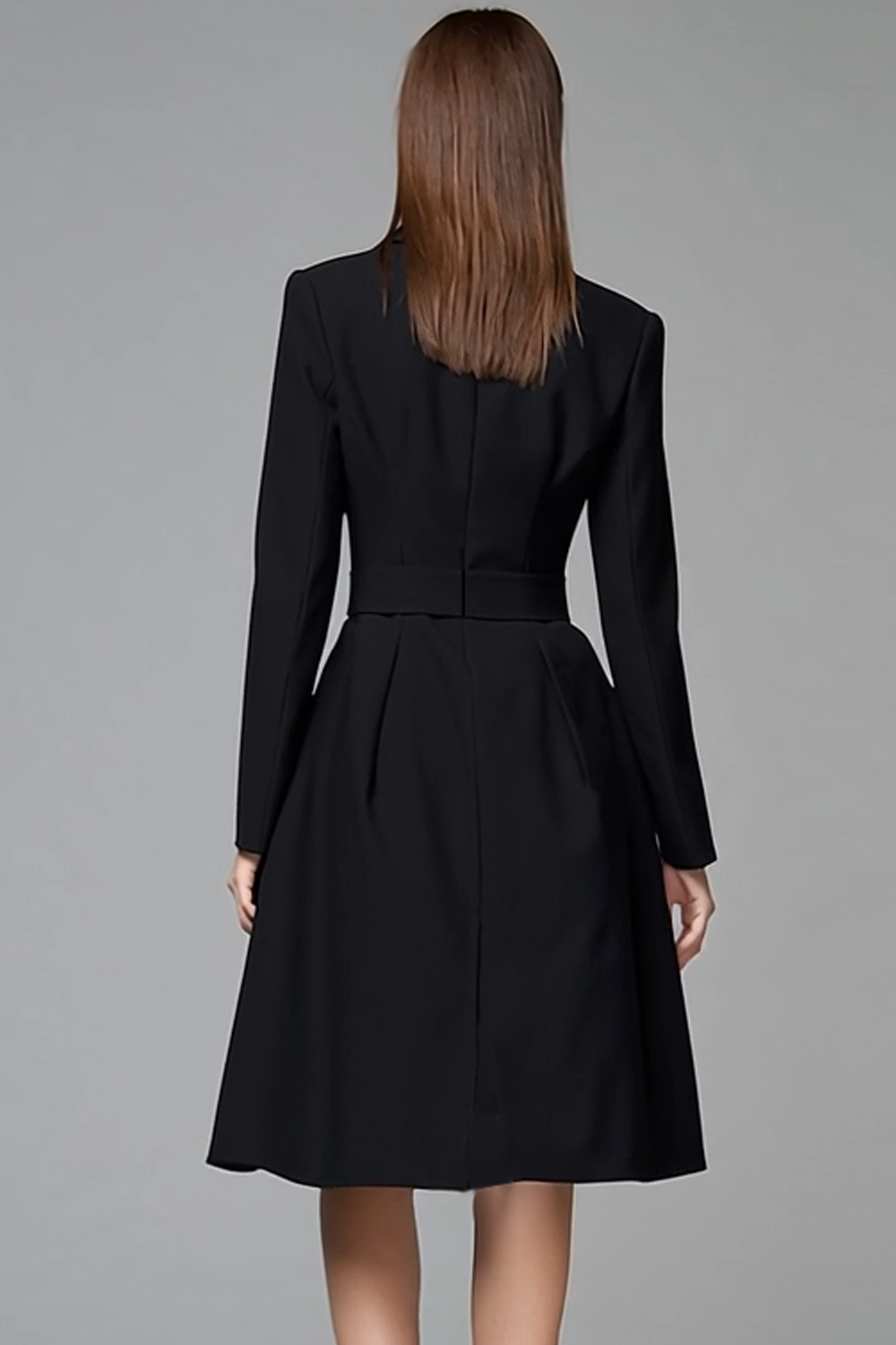 Black Peak Lapel Short Formal Blazer Dress with Sleeves