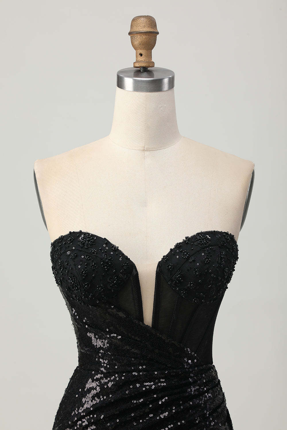 Sparkly Black Sequins Sweetheart Backless Tight Short Homecoming Dress