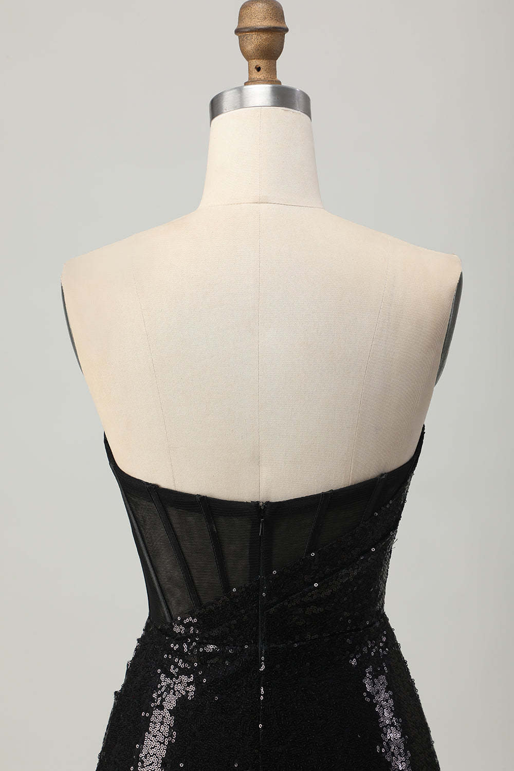 Sparkly Black Sequins Sweetheart Backless Tight Short Homecoming Dress