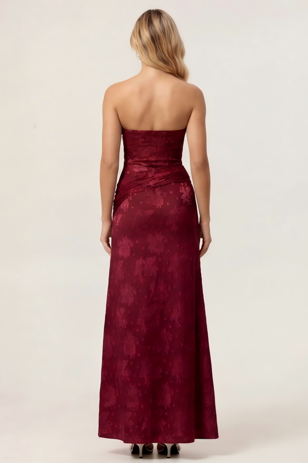 Sage Green Sheath Floral Maxi Wedding Guest Dress with Slit