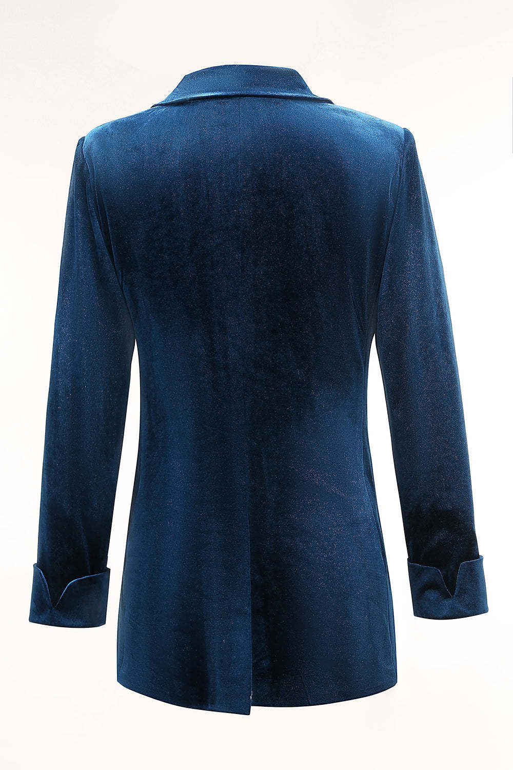 2 Piece Velvet Peacock Blue Notched Lapel Women Prom Suits