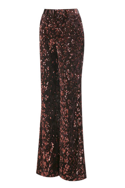 Sparkly Coffee Peak Lapel 2 Piece Sequin Women Prom Suits with Sash