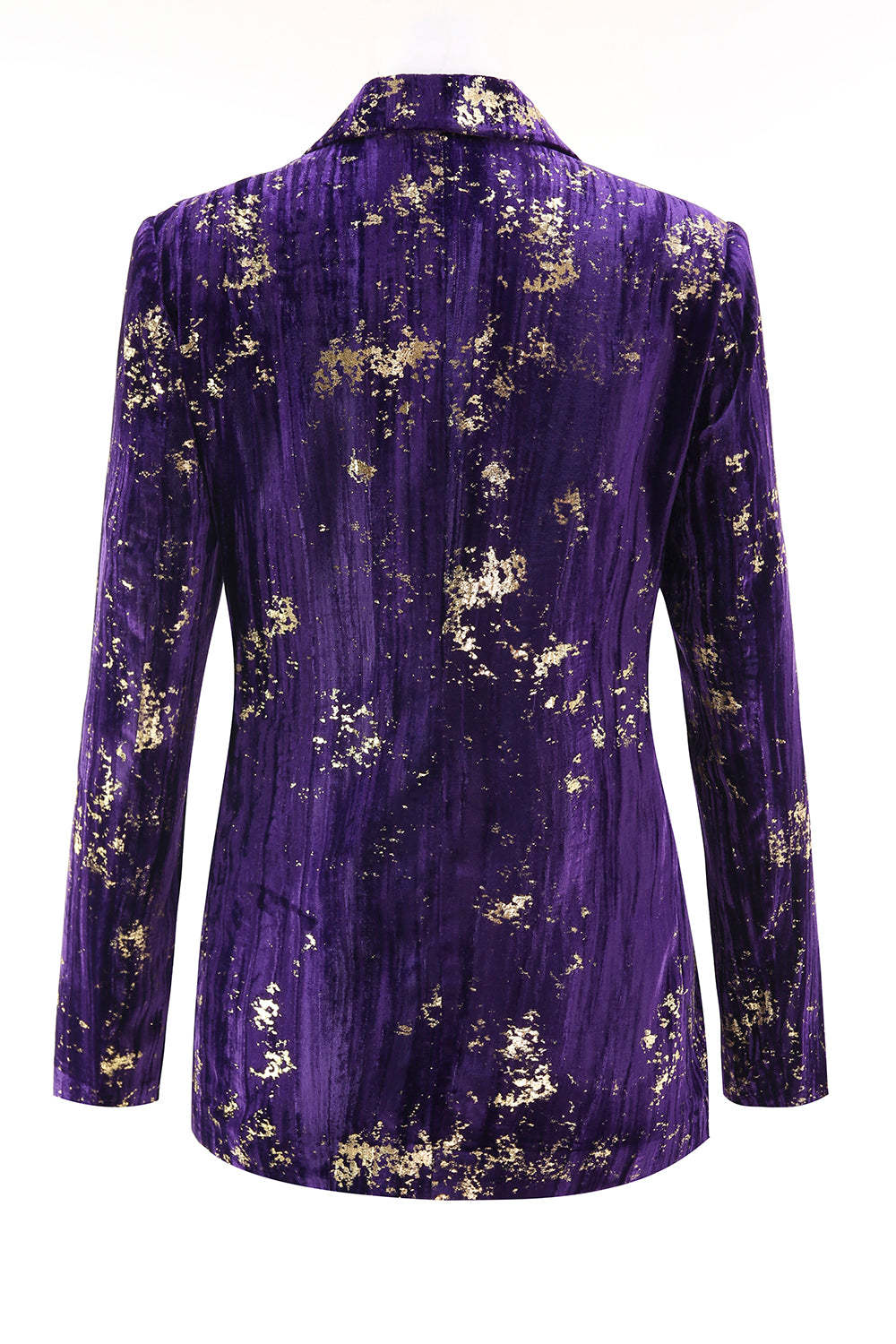 Purple 2 Piece Floral Notched Lapel Women Prom Suits with Sleeves