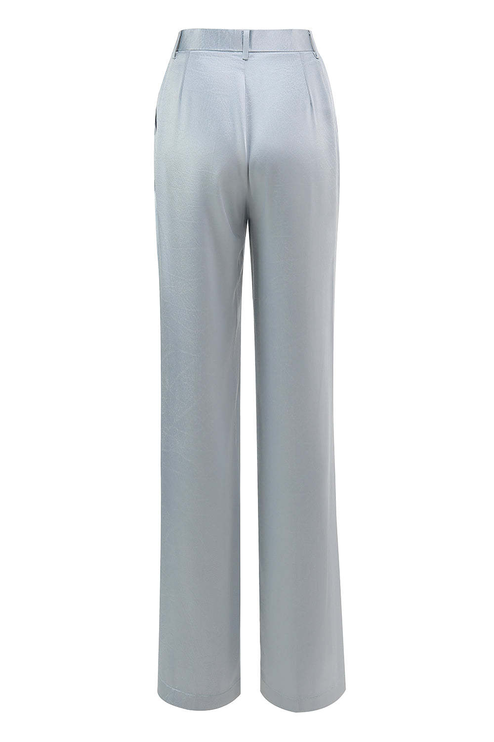Dusty Blue 2 Piece Satin Women Prom Suits with Sash