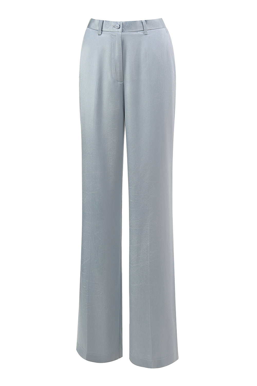 Dusty Blue 2 Piece Satin Women Prom Suits with Sash