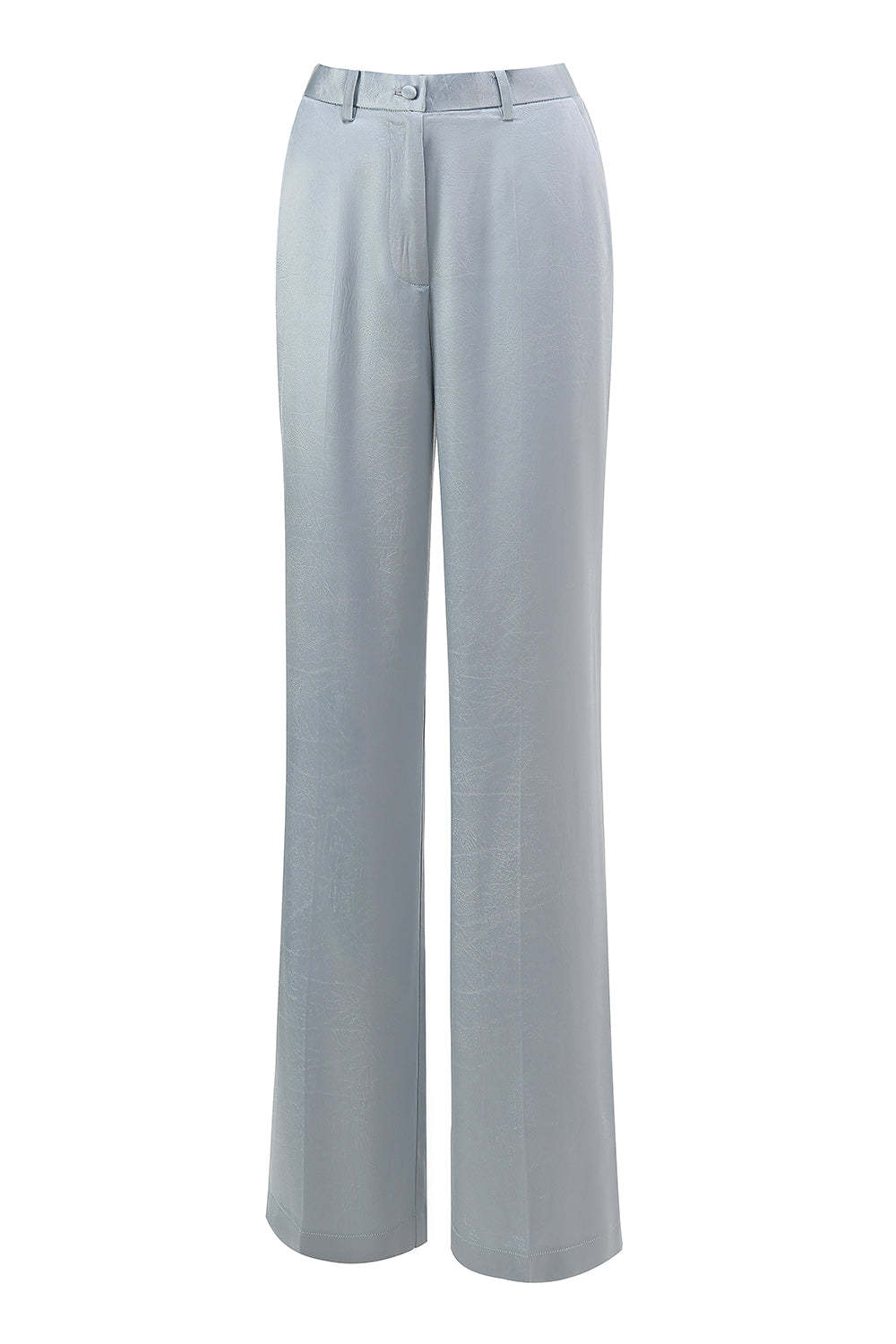 Dusty Blue 2 Piece Satin Women Prom Suits with Sash