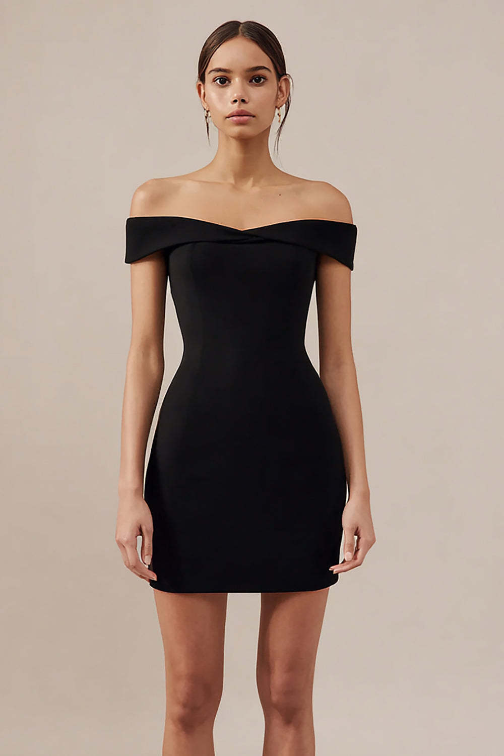 Leely Women Simple Bodycon Mini Cocktail Dress Off the Shoulder Little Black Dress