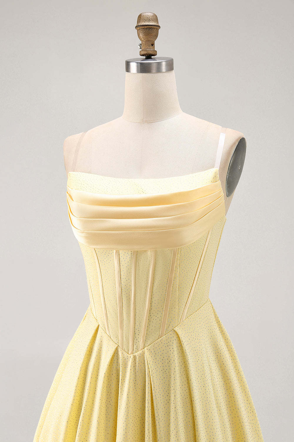 Sparkly Yellow Corset A Line Short Homecoming Dress with Beading