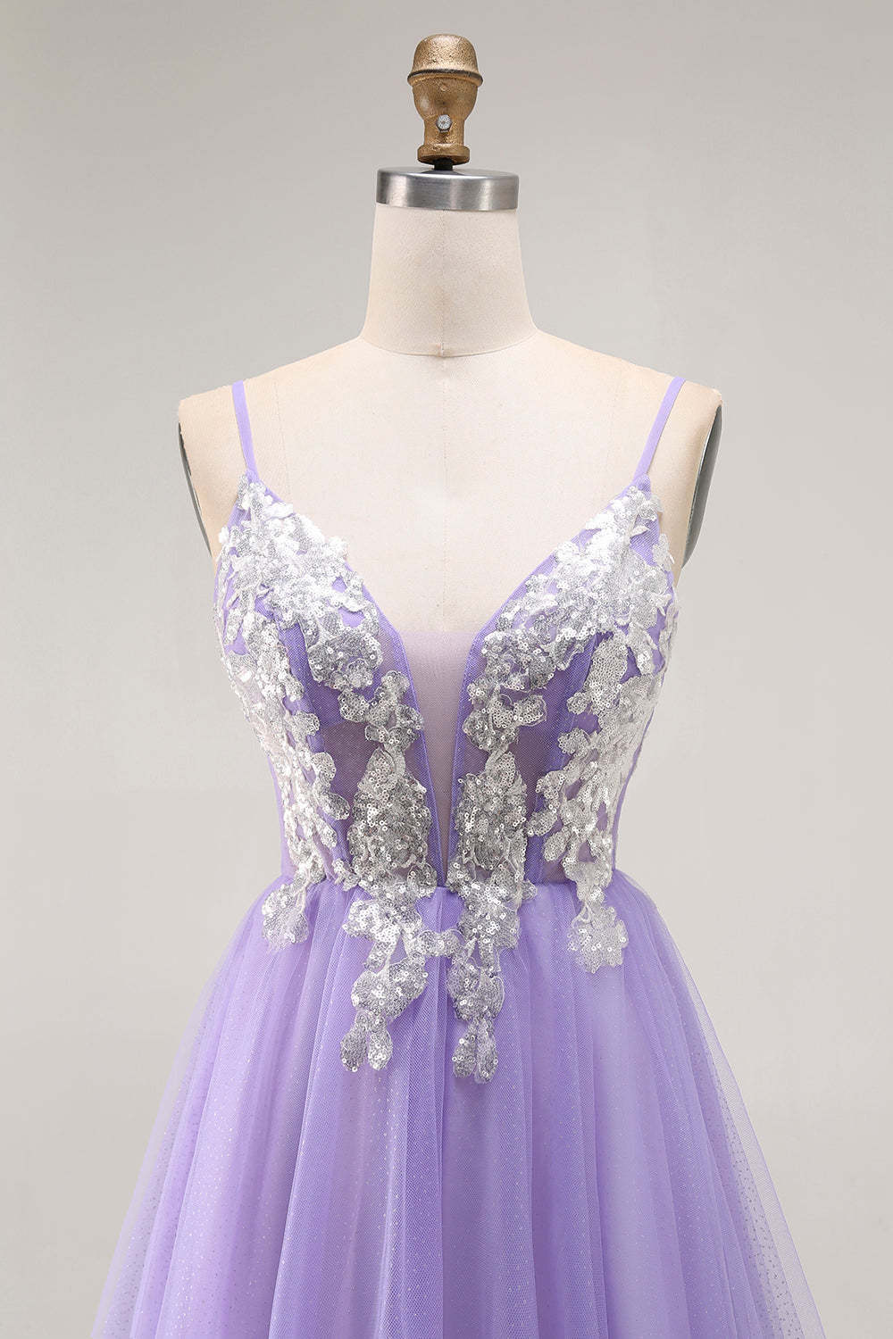 Purple A Line Corset Sparkly Long Prom Dress with Sequins