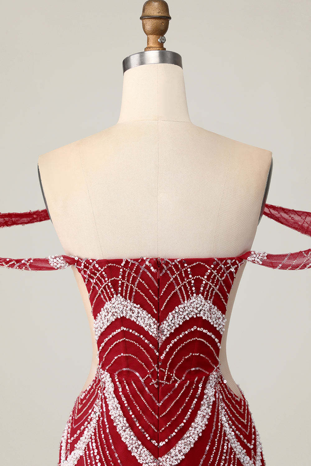 Sparkly Red Off the Shoulder Tight Mini Homecoming Dress with Beading