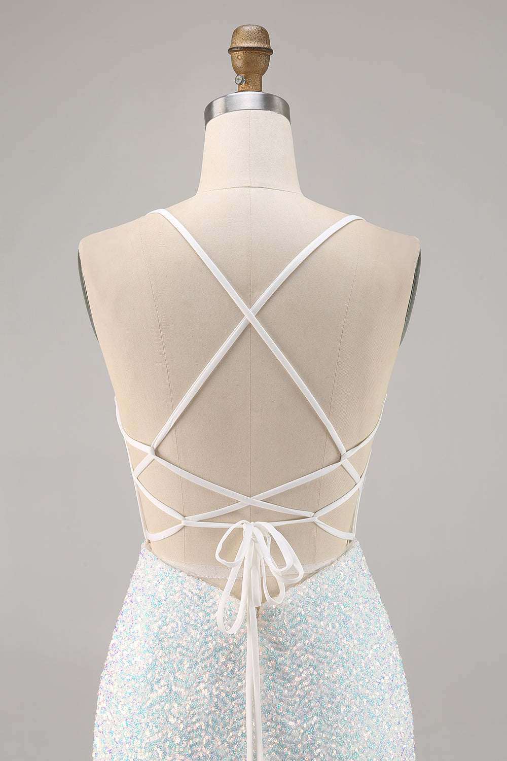 Sparky White Corset Floral Tight Short Homecoming Dress with Sequins