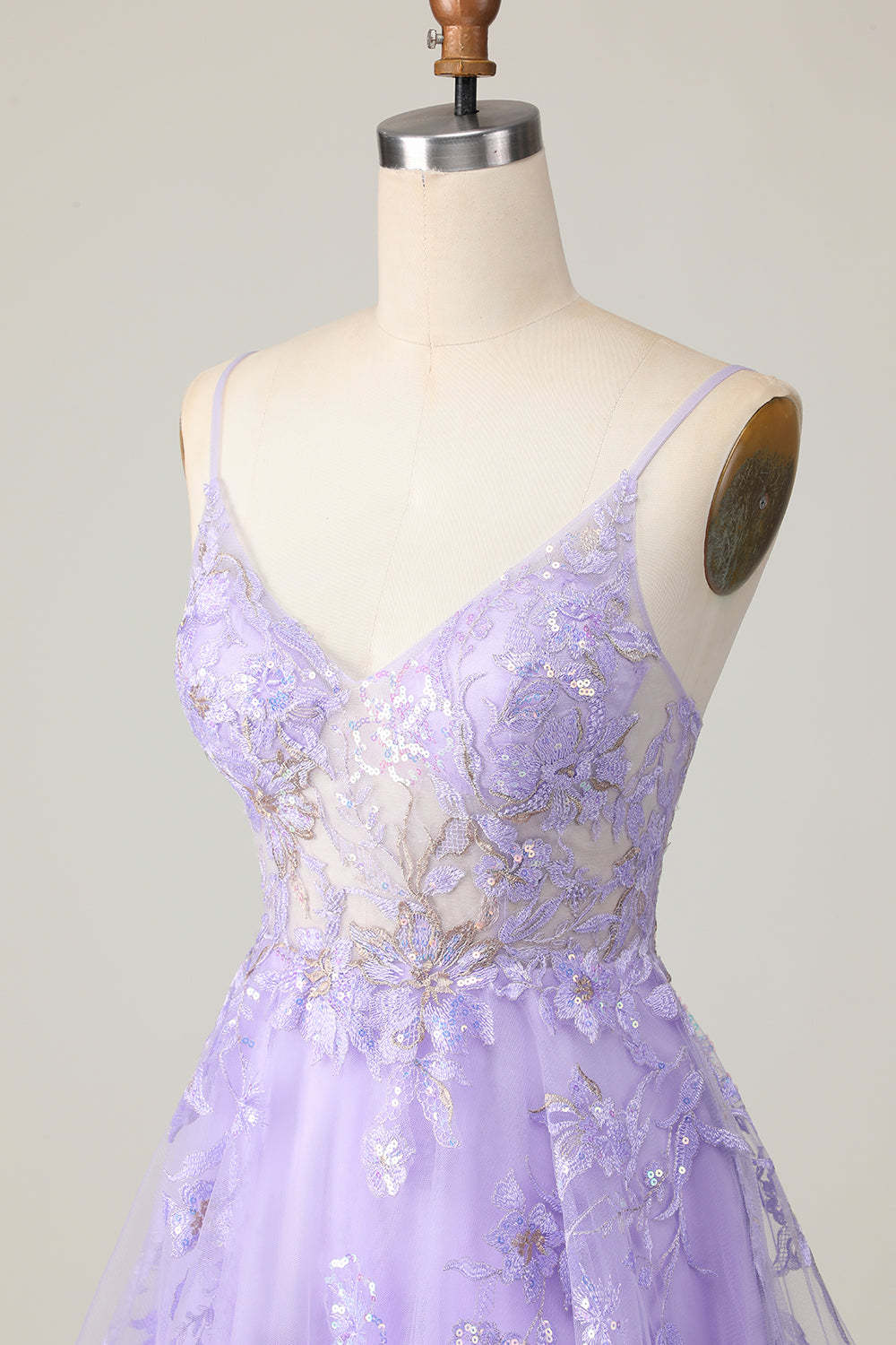Sparkly Purple A Line Short Floral Homecoming Dress with Sequins