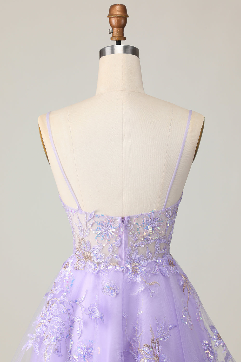 Sparkly Purple A Line Short Floral Homecoming Dress with Sequins