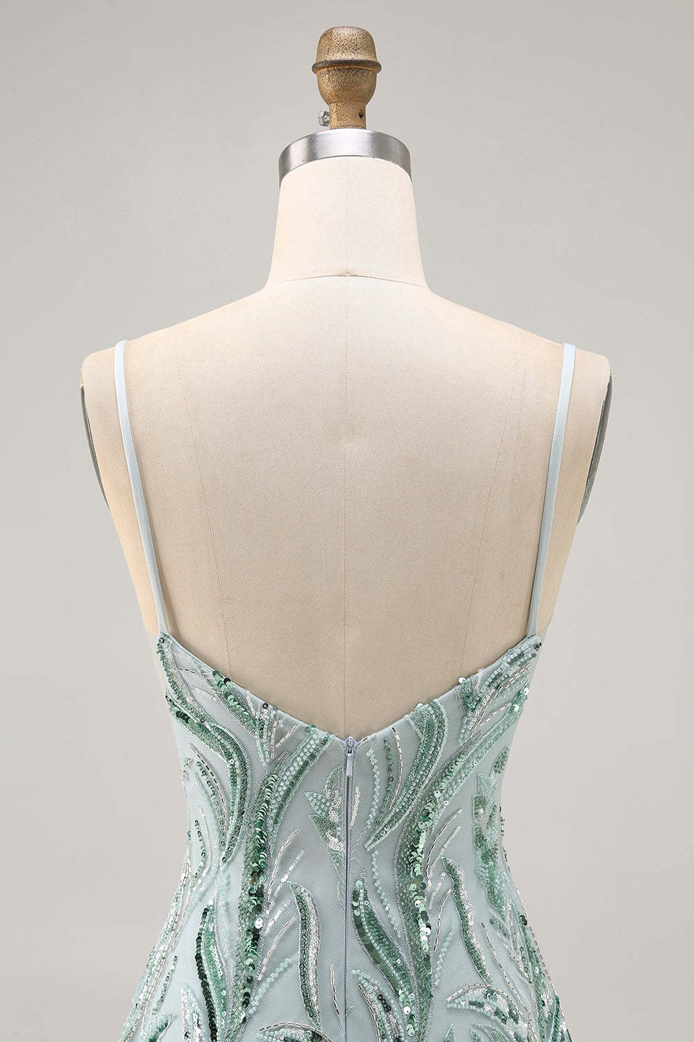 Sparkly Beaded Green Tight Short Homecoming Dress with Sequins