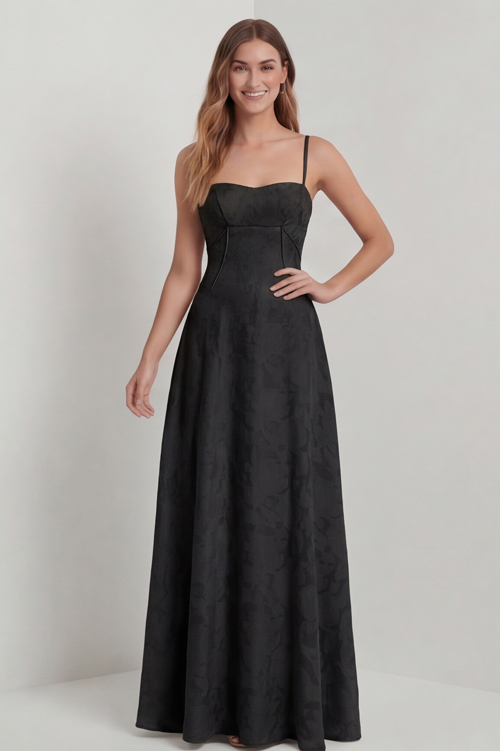 Sage Green Floral Lace Corset A Line Maxi Bridesmaid Dress