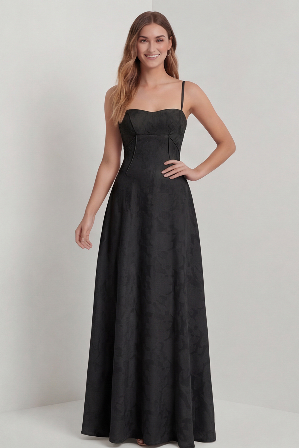 Sage Green Floral Lace Corset A Line Maxi Bridesmaid Dress