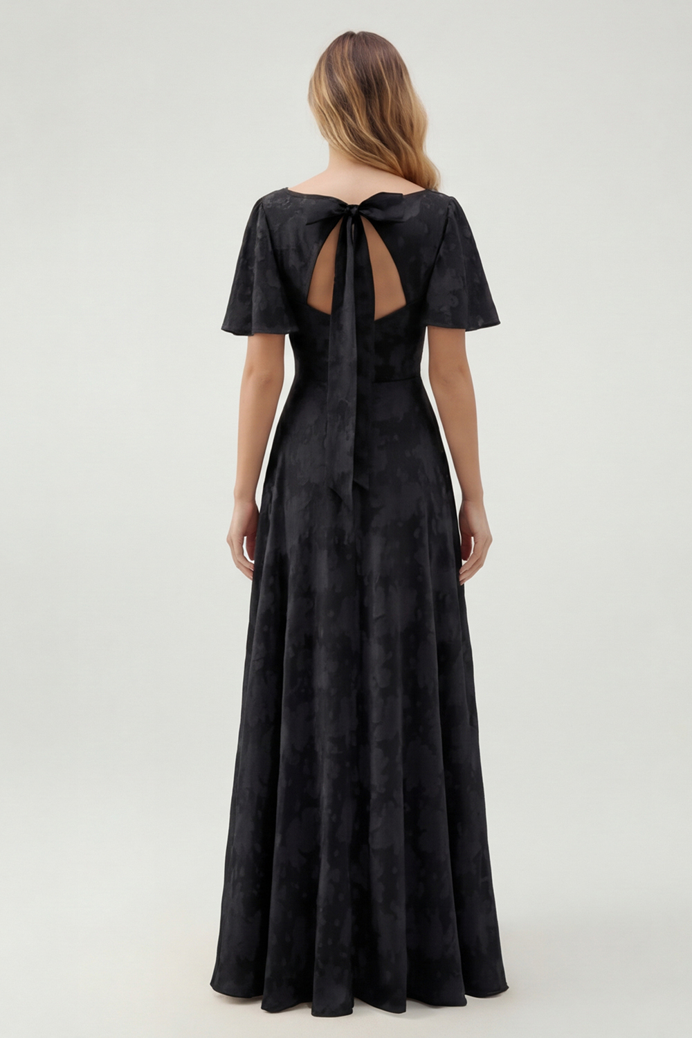 Sage Green Floral A Line V-Neck Maxi Wedding Guest Dress