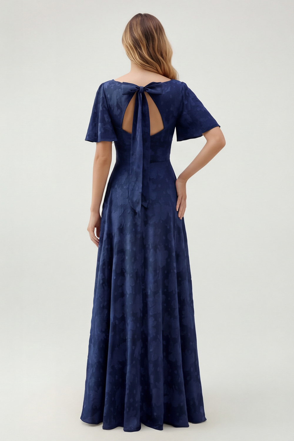 Sage Green Floral A Line V-Neck Maxi Wedding Guest Dress