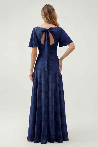 Sage Green Floral A Line V-Neck Maxi Wedding Guest Dress