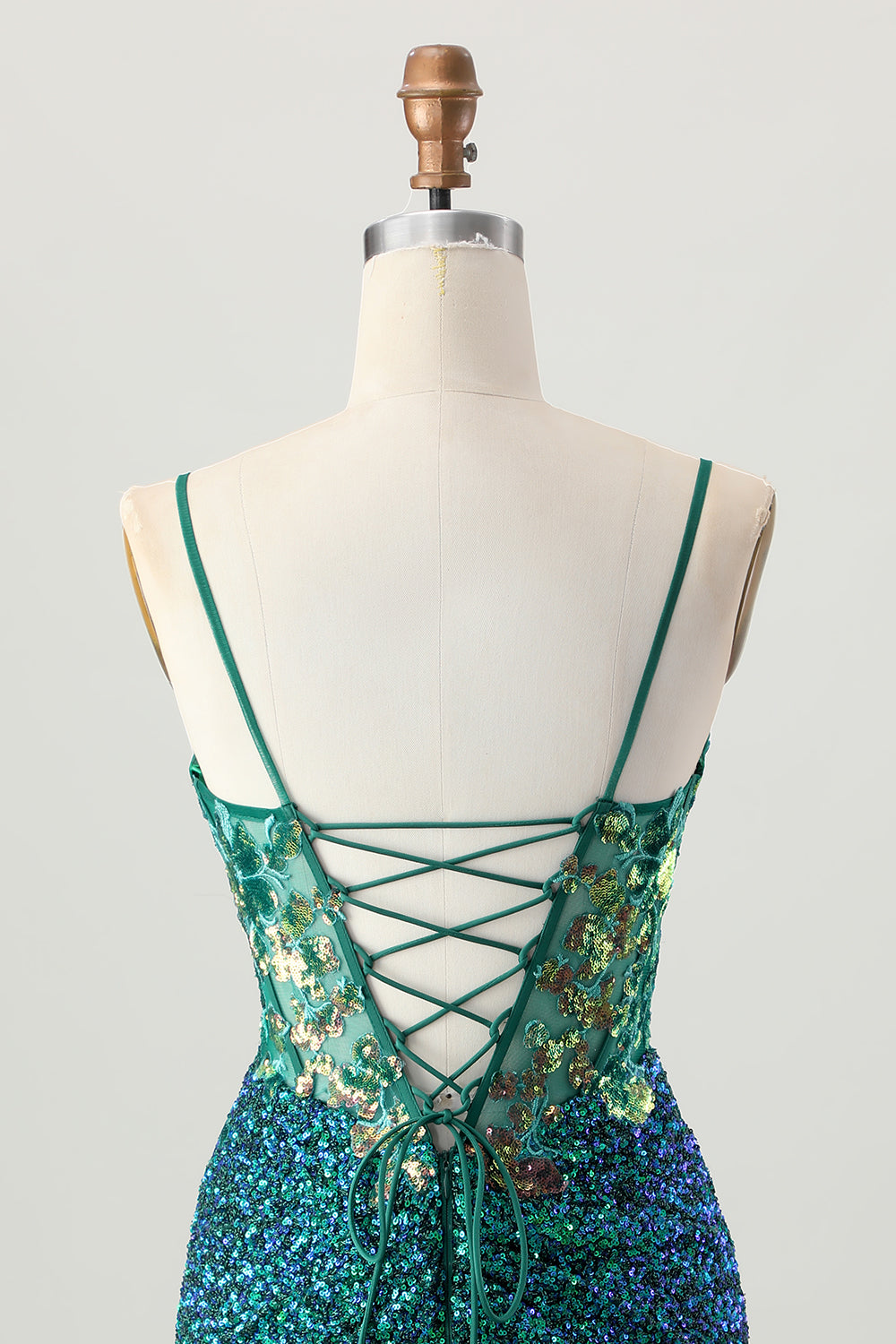 Dark Green Corset Sparkly Short Tight Homecoming Dress with Sequins