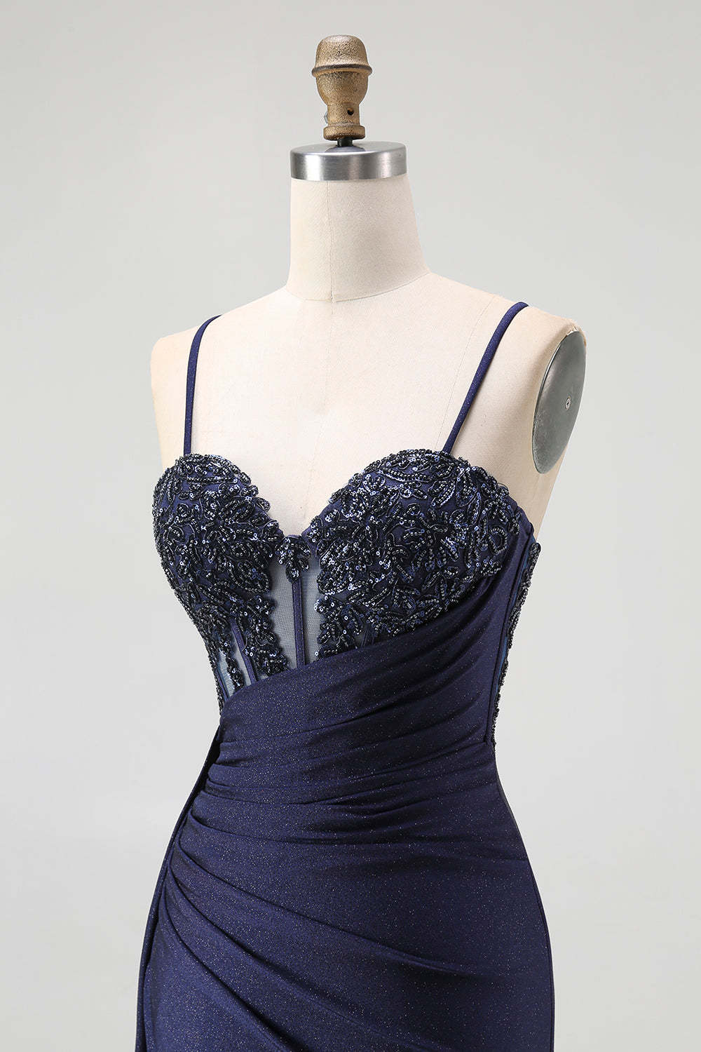 Burgundy Mermaid Spaghetti Straps Long Corset Prom Dress with Side Cape