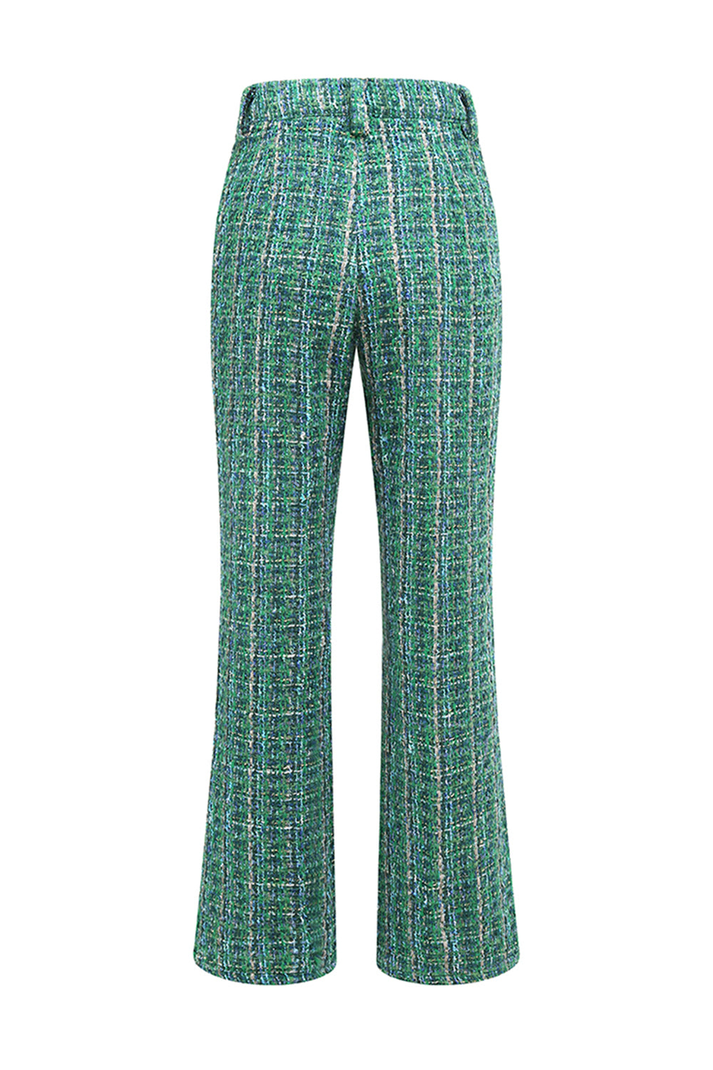 2 Piece Dark Green Tweed Plaid Women Prom Suits