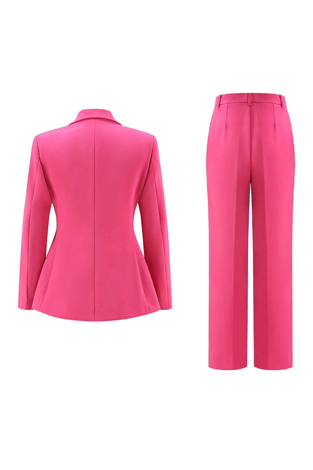 Fuchsia Double Breasted 2 Piece Women Prom Suits
