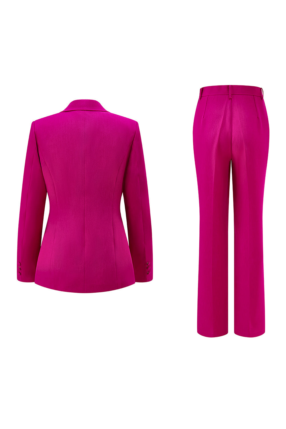 Dark Fuchsia 2 Piece Notched Lapel Women Prom Suits