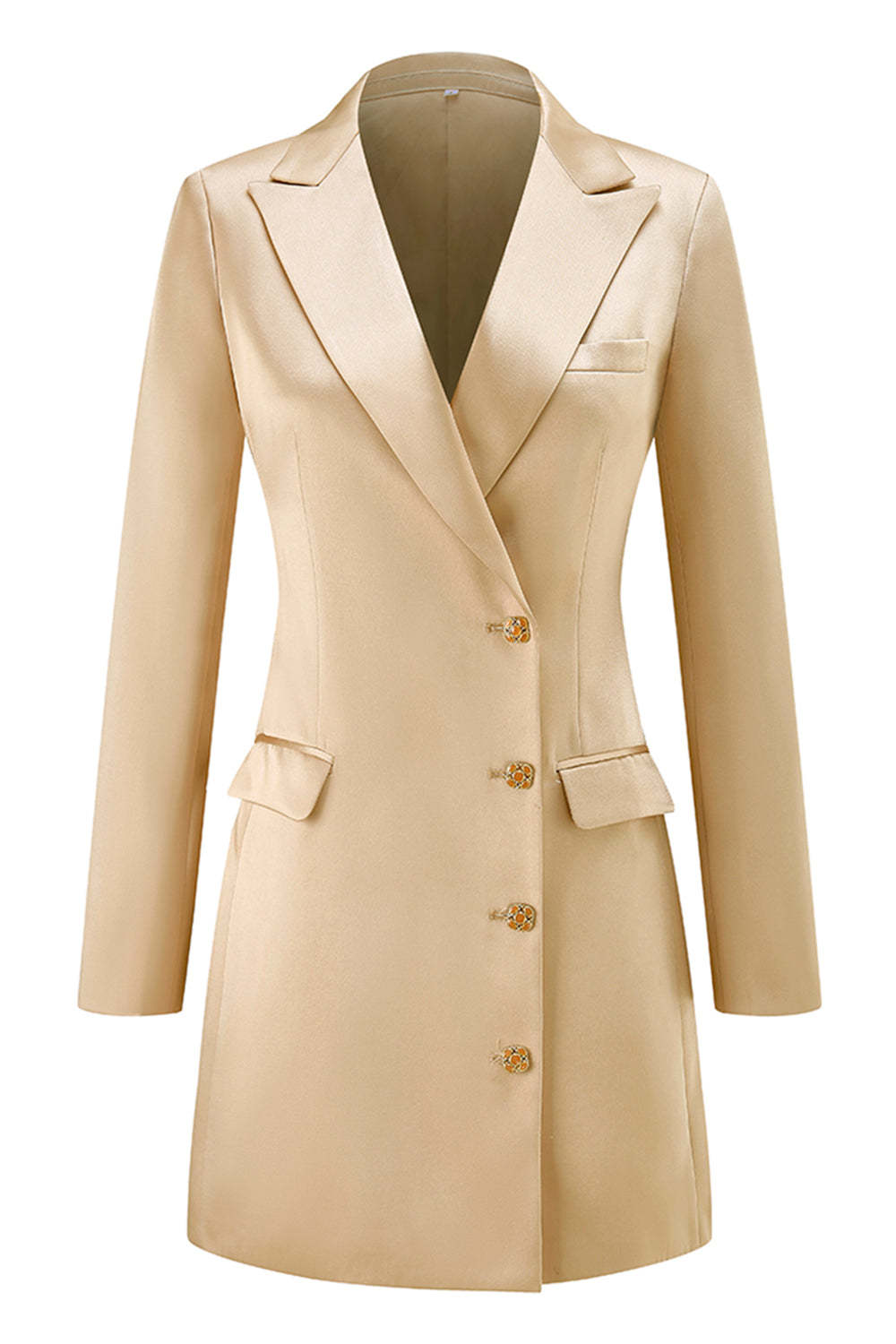 Champagne Peak Lapel Single Breasted Prom Blazer