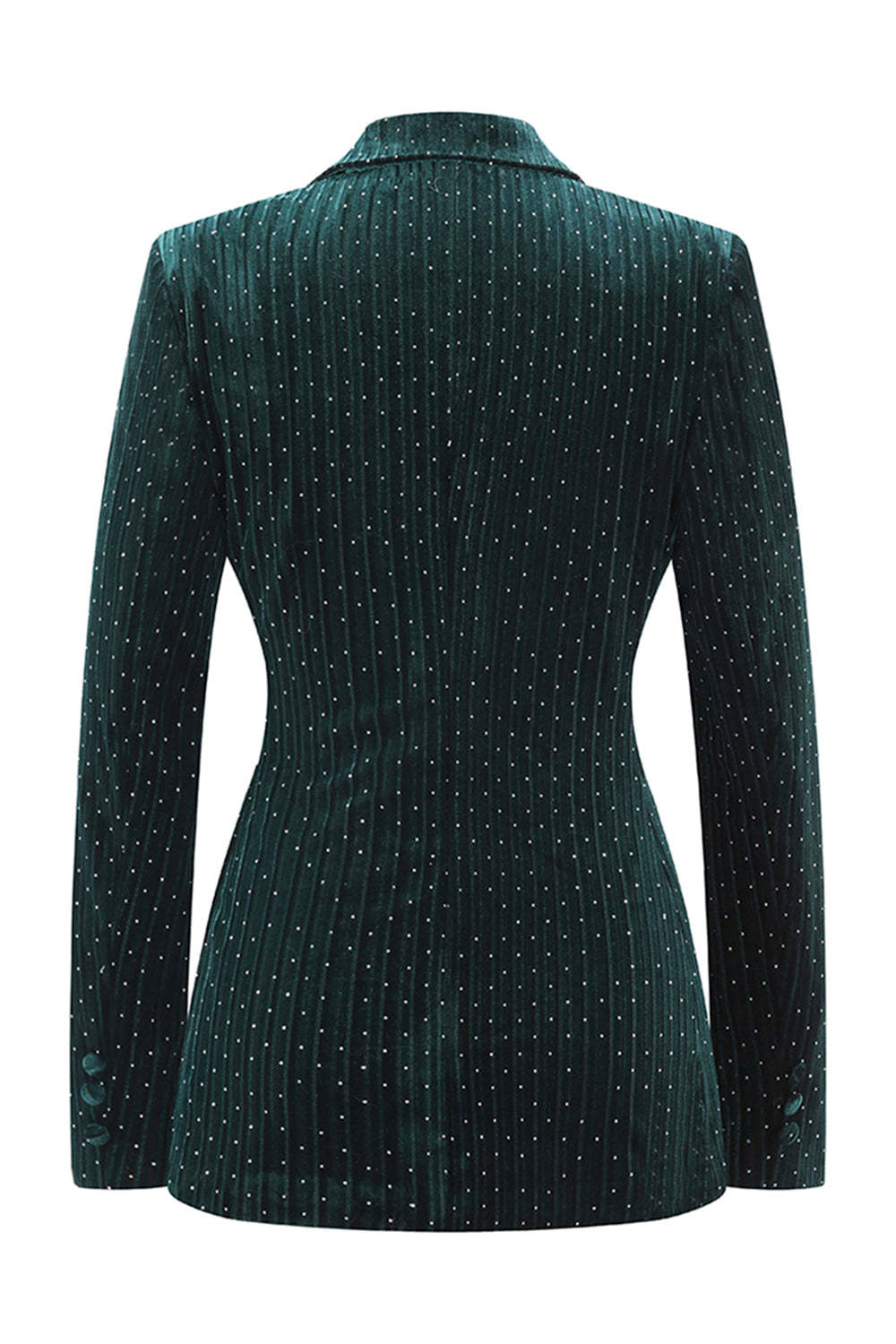 Sparkly 2 Piece Dark Green Peak Lapel Women Prom Suits