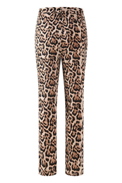 Coffee Leopard 2 Piece Peak Lapel Women Prom Suits