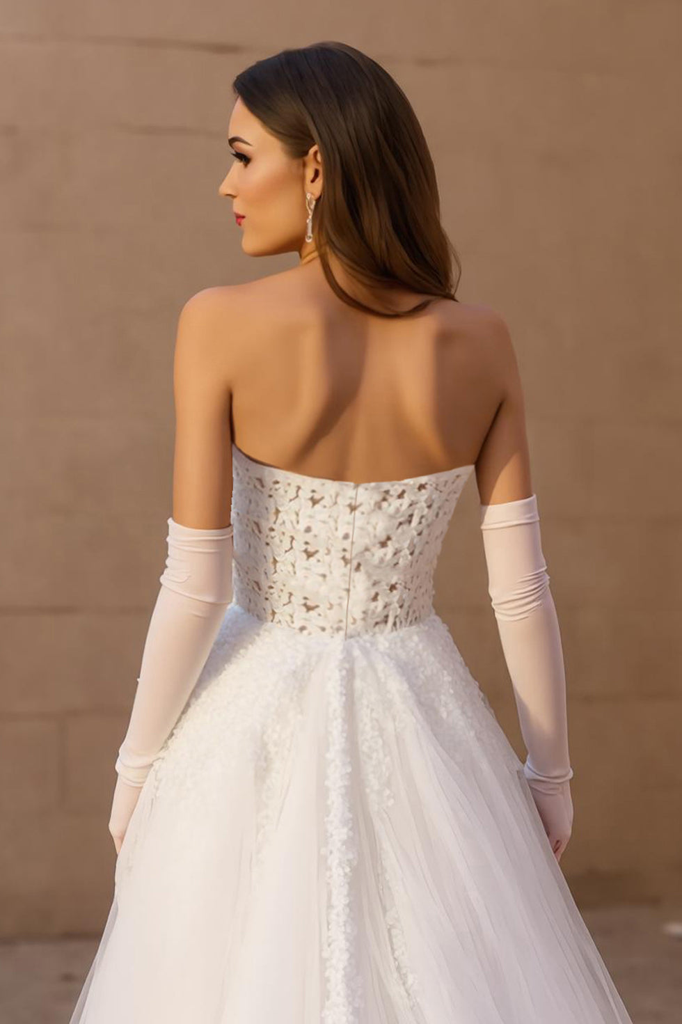 Sweetheart Corset Ivory Sweep Train A Line Wedding Dress with Lace