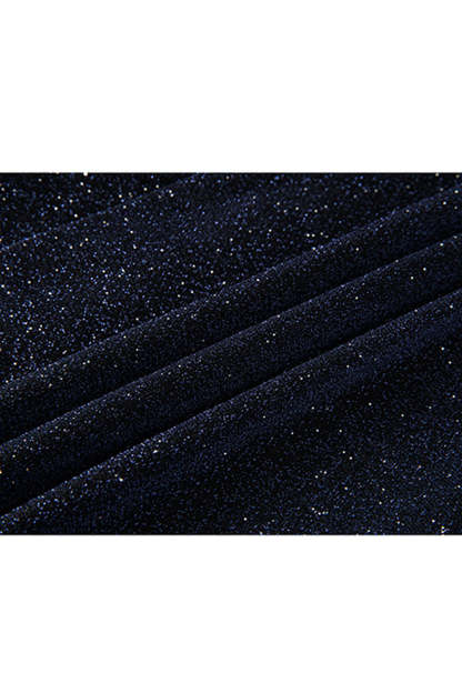 Glitter Navy 2 Piece Shawl Lapel Prom Homecoming Men's Suits